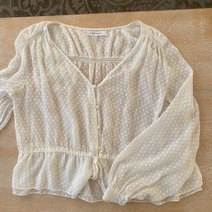 FRAME silk blend sheet polka dot blouse